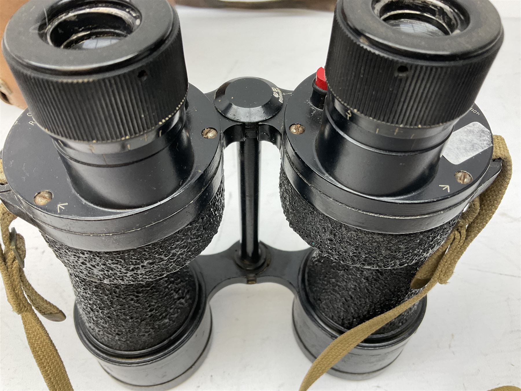 Pair of Bausch & Lomb U.S.A. 30mm binoculars and a pair of WWII period Bino Prism No.5 MKV 7X binoculars dated 1944 (2)