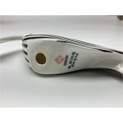 Dennis China Works vase with fluted rim together with three Cmielow figures and Beswick Silhouette vase of Girl with the Pearl earring, Beswick vase H22cm 