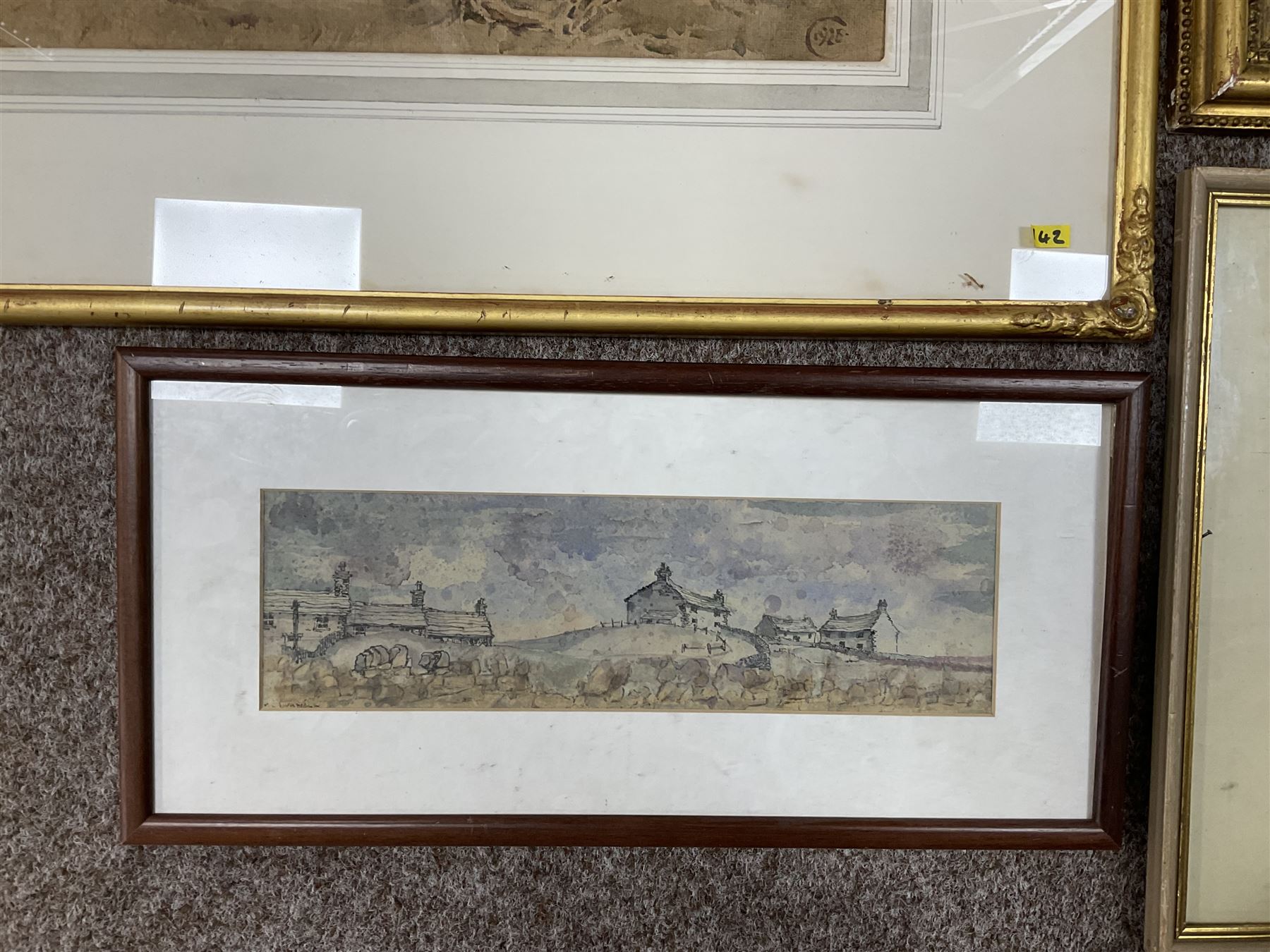 Collection of 20th Century watercolours, to include Jeremy Taylor (British 1957-): 'Sutcliffe's View - Whitby' and John Smith Atherton (British 1877-1943): Village Scene, variously signed, titled, dated and with original labels max 33.5cm x 43cm (8)