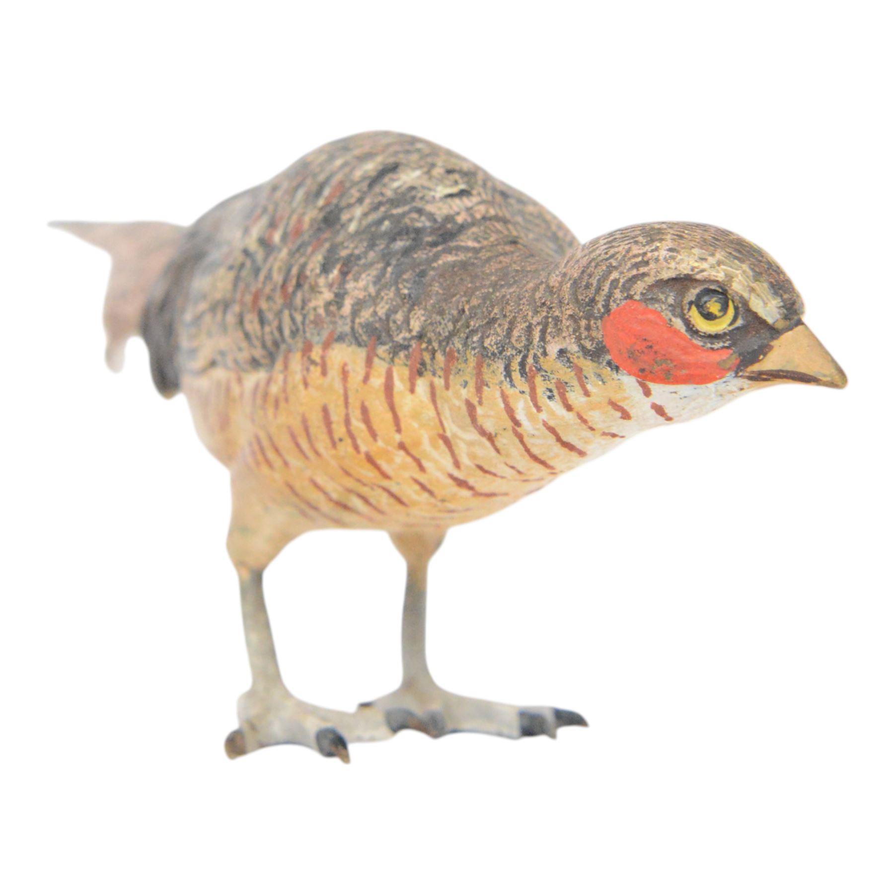 After Franz Bergman, 20th Century cold painted bronze figure of a pheasant, L15cm, H5cm