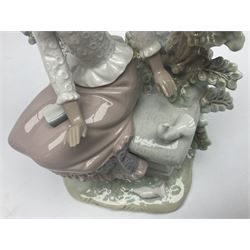 Lladro figure, Harmony, modelled as a girl seated under a tree, sculpted by Jose Roig, with original box, no 5159, year issued 1982, year retired 1998, H33cm  