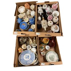 Collection of ceramics including two hen on nests, tea ses plates etc in four boxes 