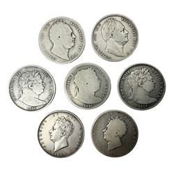 Approximately 95 grams of Great British pre 1920 silver half crown coins, including George III 1816, George IV 1829, William IIII 1836 etc