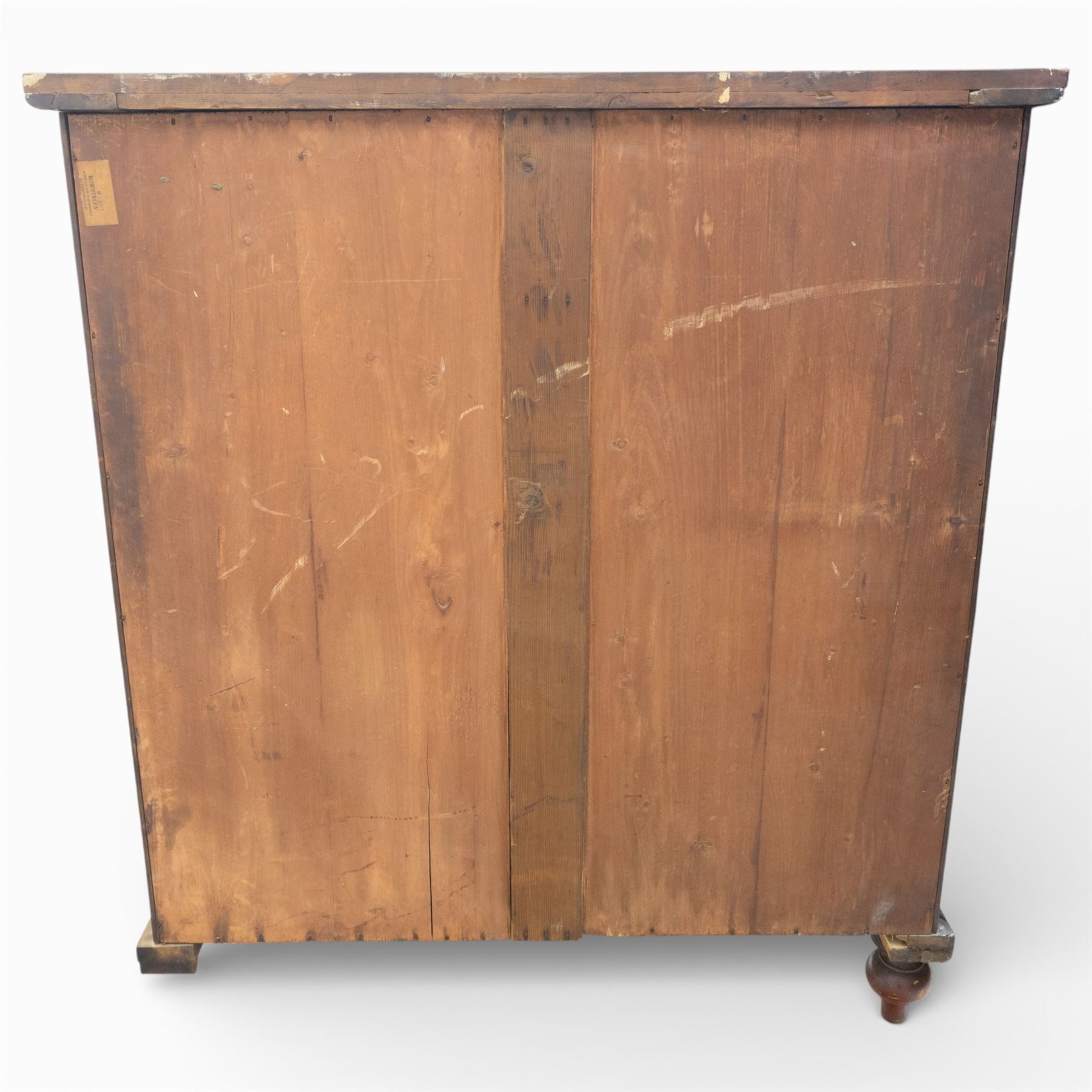 Victorian flame mahogany chest, fitted with two short over four long graduating drawers