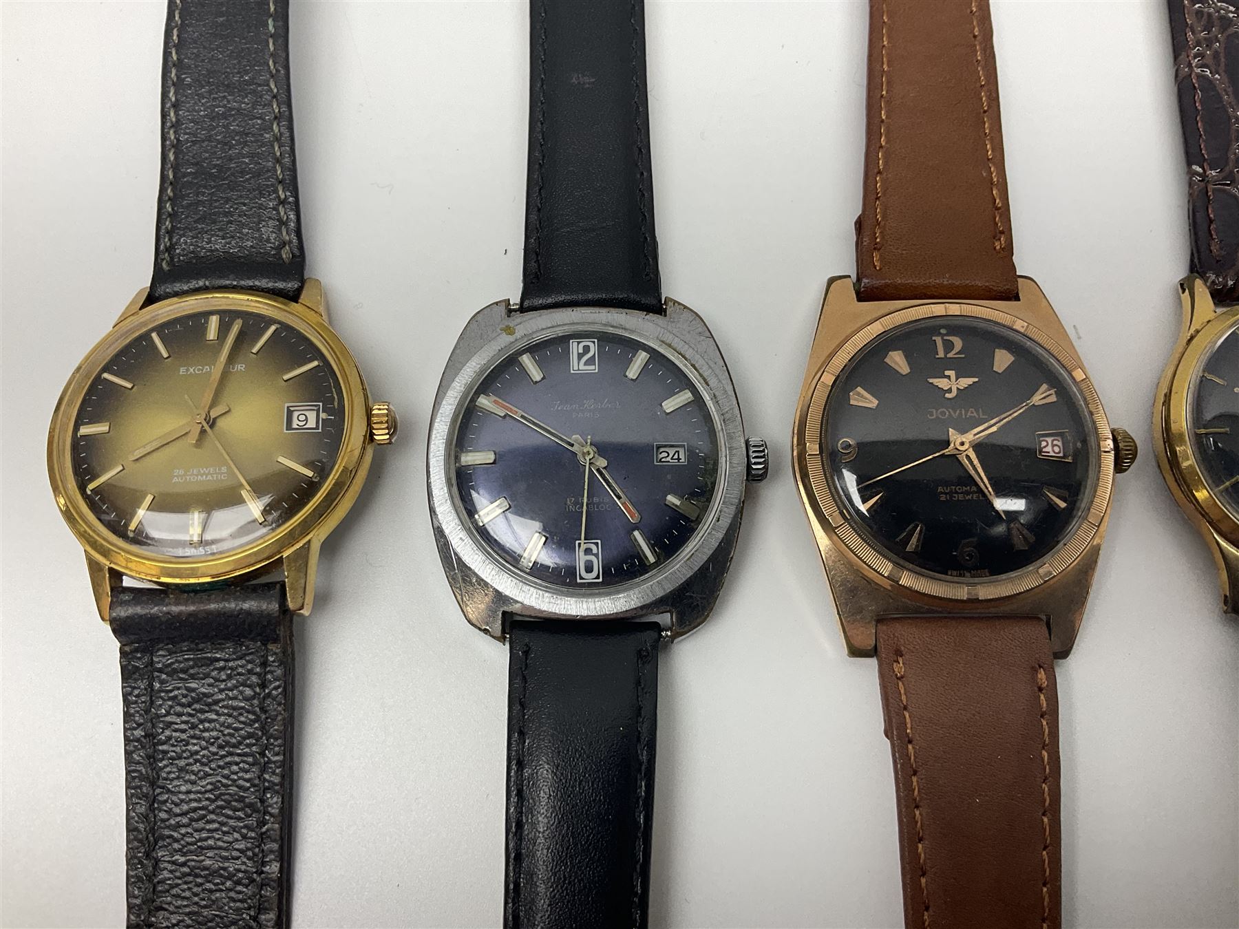 Five manual wind wristwatches including Chancellor De Luxe, Oris, Smiths, Jean Herber and Talis and two automatic wristwatches including Jovial and Exalibur (7)