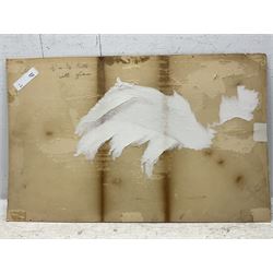 F James (British Early 20th century): Grimsby Steam Trawler 'Ansun' at Sea, oil on card signed and dated 1913, 32cm x 51cm (unframed)