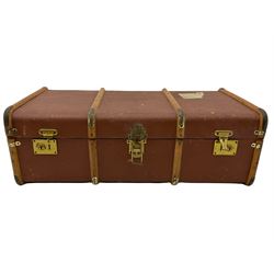 Vintage wooden bound trunk