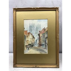 C J Norton (British 20th Century): 'Petergate - York' and 'Bootham Bar - York', pair watercolours signed and titled 26cm x 18cm (2)