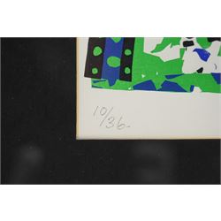 Chris Neaves (British 20th century): Park and Monochrome Abstract, two limited edition lithographs signed and numbered 10/36 and 5/24 in pencil max 58cm x 39cm (2)