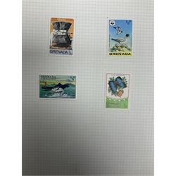 Grenada Queen Victoria and later stamps, including 1861-79 one penny, six pence, one shilling, 1883 halfpenny to one shilling, King George V 1913 values to one shilling etc, housed on pages