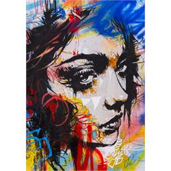 Vin Dantes (Contemporary): Chromazephyr, charcoal and acrylic on paper signed 42cm x 30cm (unframed)