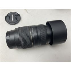 Nikon 'ED AF Micro Nikkor 200mm 1:4D' lens, Tamron 'SP Di AF 180mm 1;3.5 Macro1:1' lens, serial no 501075 and Tamron 'AF 70-300mm 1:4-5.6 Tele-Macro (1:2) ' lens, serial no 305906  