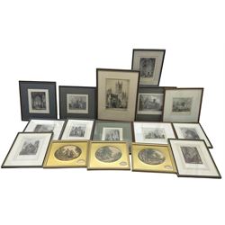 Collection of 19th century topographical engravings max 26cm x 18cm (qty)
