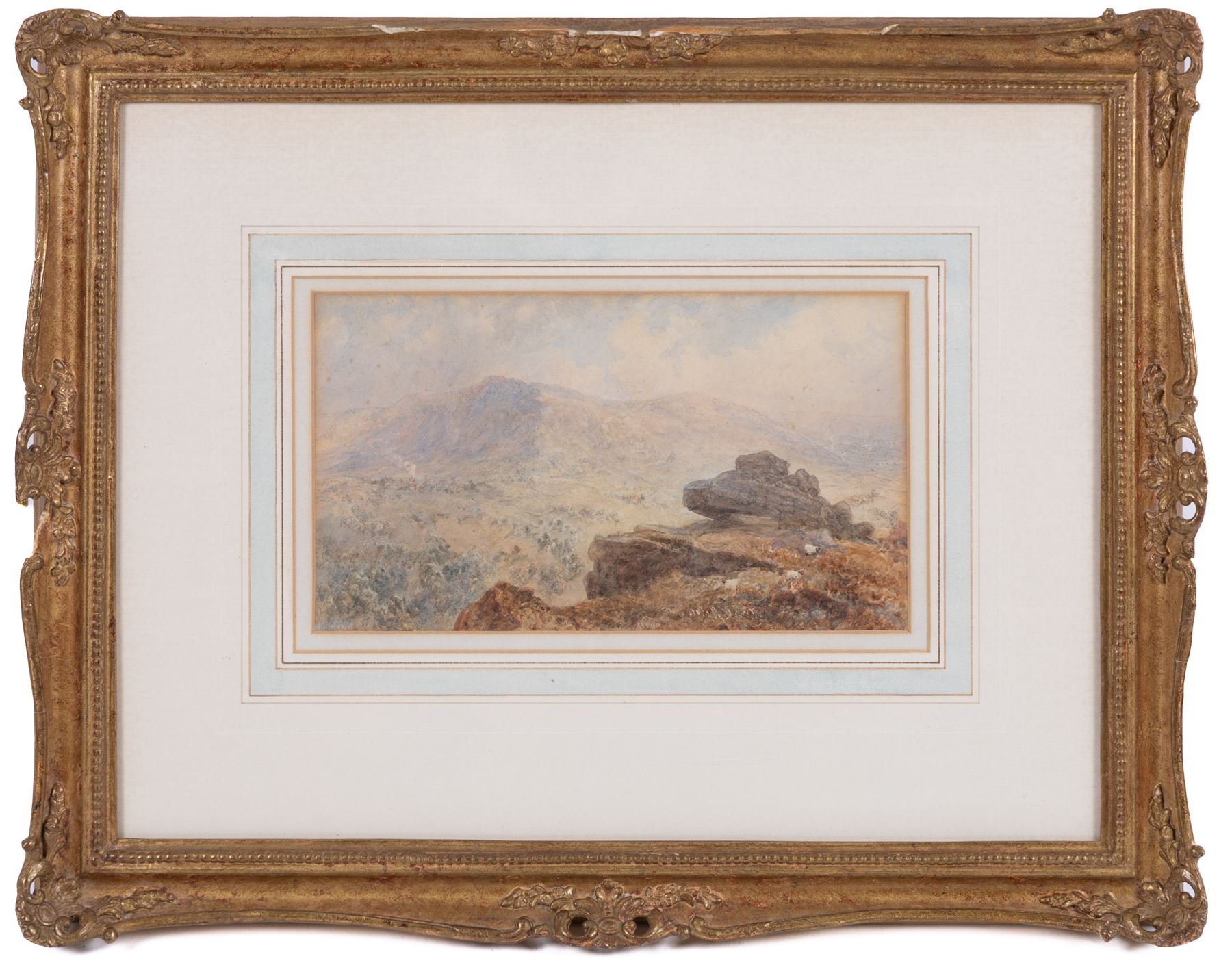 George Weatherill (British 1810-1890): 'The Esk Valley - Whitby', watercolour signed, titled on Walker Galleries label verso 13cm x 23cm