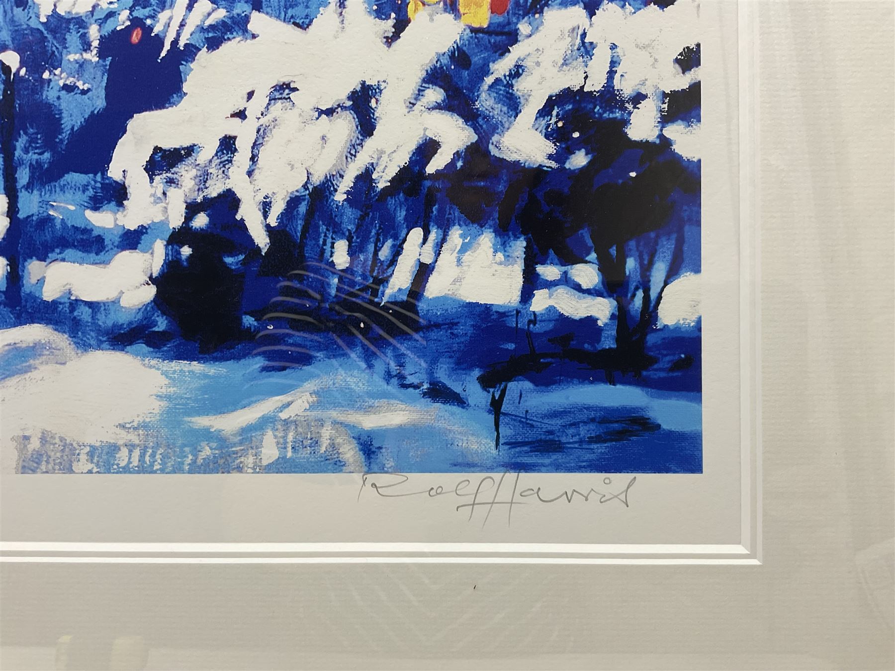 Rolf Harris (Australian 1930-2023): ‘Christmas Eve in the Snow’, limited edition giclée print signed and numbered 431/695 in pencil 38cm x 53cm 
