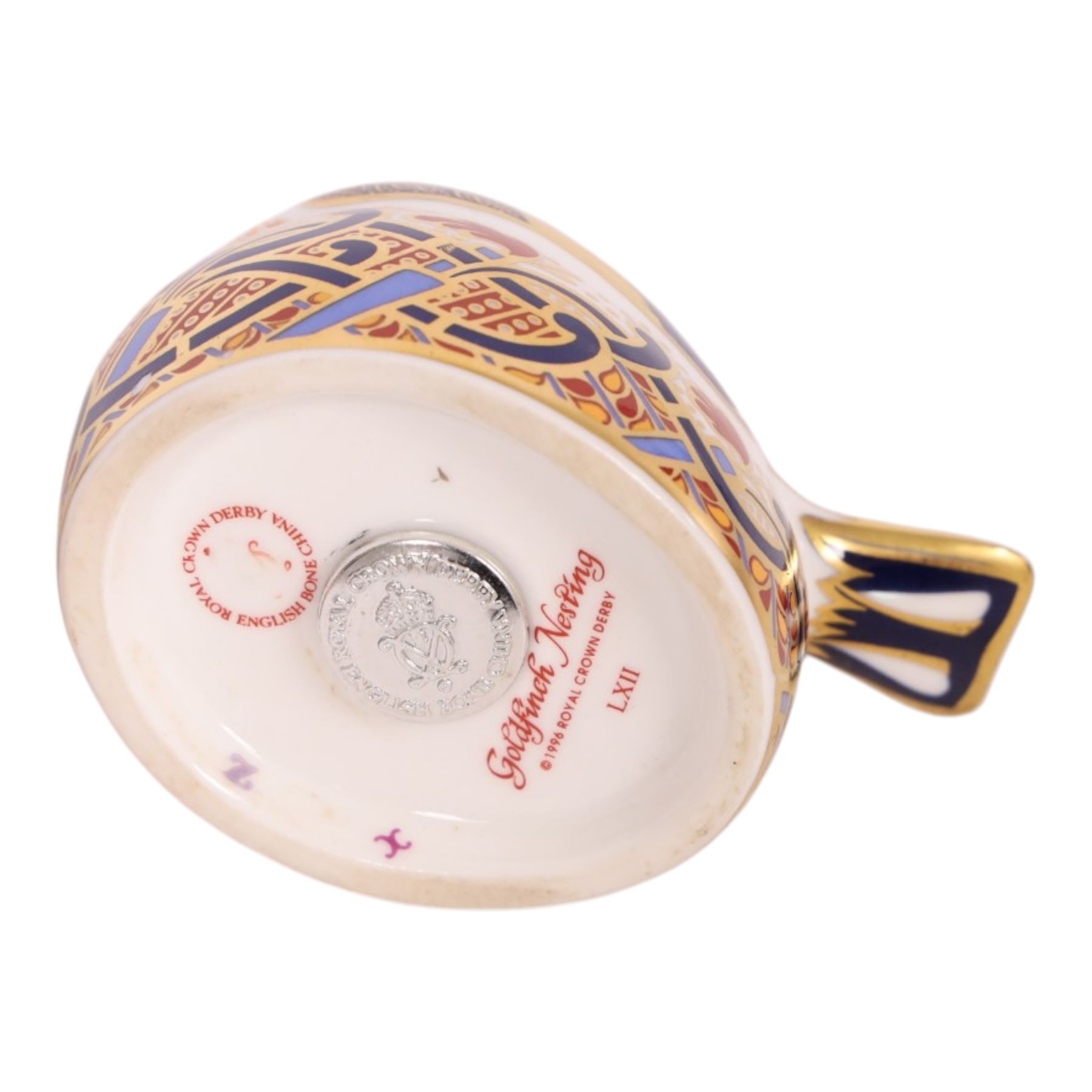 Royal Crown Derby bird paperweights, including Owlet gold stopper, Tawny Owl gold stopper, Gold Crested Tit gold stopper, Red Legged Partridge, etc