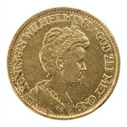 Netherlands Wilhelmina 1912 gold ten Gulden coin