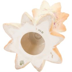 Royal Worcester blush ivory leaf moulded vase, leaf shape dish and a Royal China Works Worcester watering can, vase H21cm