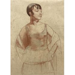 Dame Laura Knight (Staithes Group 1877-1970): Study of Lydia Lopokova, red chalk and charcoal unsigned 36cm x 27cm
Notes: for a comparison of style and materials see Knight's portrait of 2nd Lieut Francis Jack Chown, 1st Sqdn, RFC dated 1917. Lopokova was a model favoured by Knight on several occasions