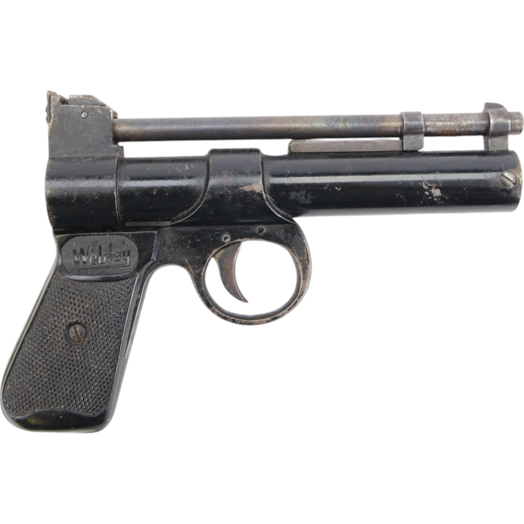 Webley Junior .177 air pistol, circa 1950, batch 223, the air chamber marked The Webley Junior .177  Webley & Scott Ltd. Birmingham Made in England, H13cm, L18cm