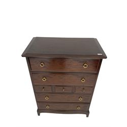 Stag Minstrel - mahogany chest, fitted with four long drawers and three small drawers