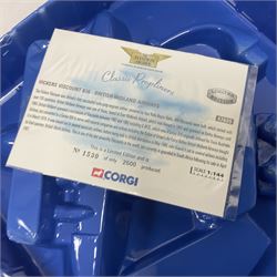 Corgi - Aviation Archive, eleven ‘Classic Propliners’ 1:144 scale models comprising Vickers Viscount models; 47601 700 Series British European Airways; 47602 Parcelforce; 47603 Continental Airlines; 47604 800 Series Lufthansa; 47605 700 Series British Eagle no.391/2900; 47606 806 Virgin Atlantic Airways; 47607 802 British European Airways; 47608 806 British Airways no.985/3000; 47609 836 British Midland Airways no.1530/2500; AA30501 800 Aer Lingus no.651/2100; AA30503 800 British Air Ferries no. 1131/2100; all boxed (11) 