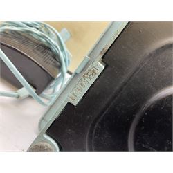 1960s model 347 Singer sewing machine, in baby blue colourway with pedal and original case