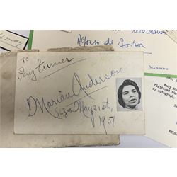 Approximately 500 autographs, signed letters, signed photographs etc from famous individuals including Duke Ellington, Ted Hughes, Daphne du Maurier, Archibald Sinclair, Marlene Dietrich, John Bright, Lord Hailsham and many others