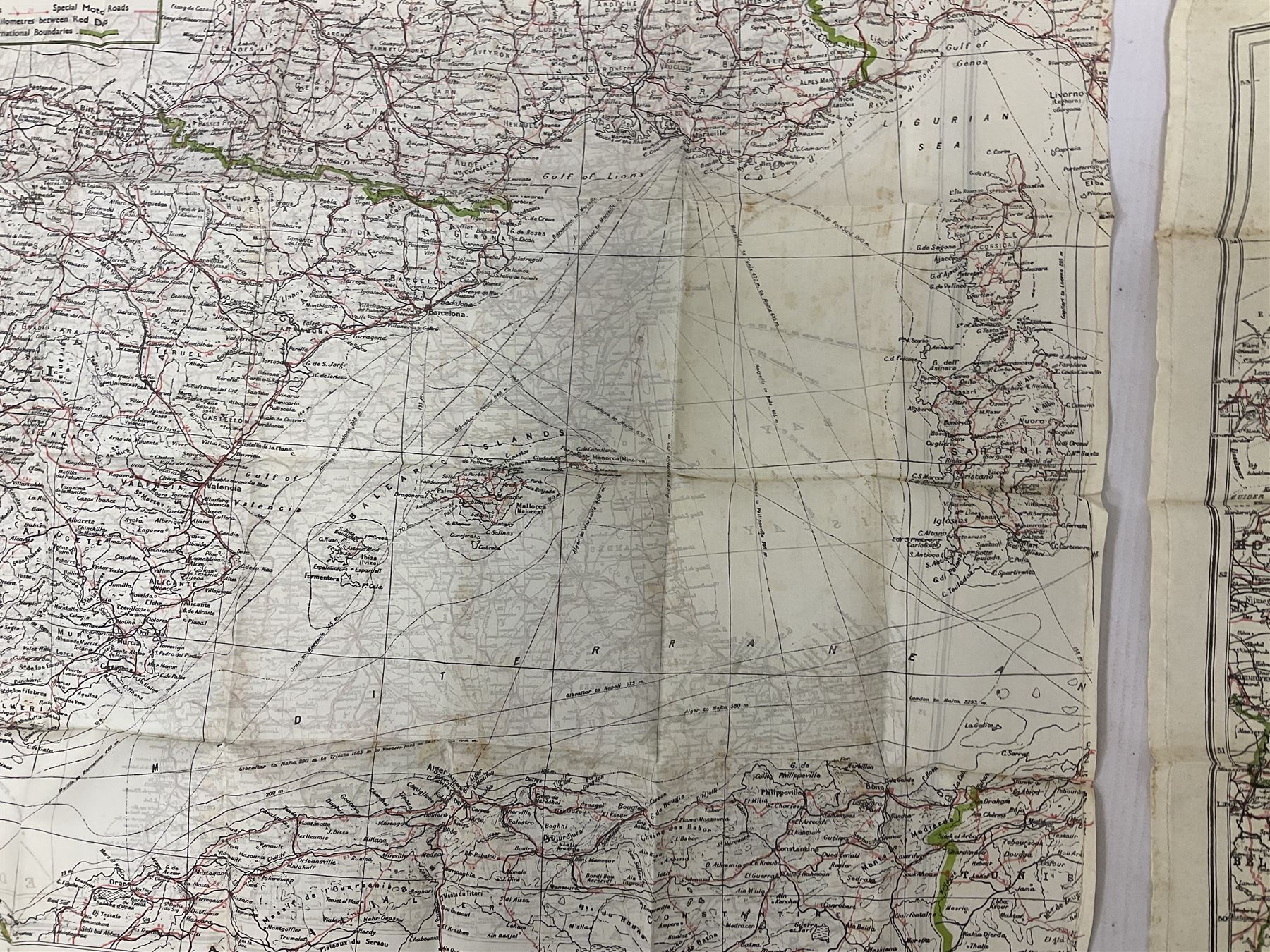 Two WW2 double sided silk escape and evade maps of Europe, comprising: Germany, Belgium, France, Holland, Spain etc,  in canvas envelope stamped Mark II