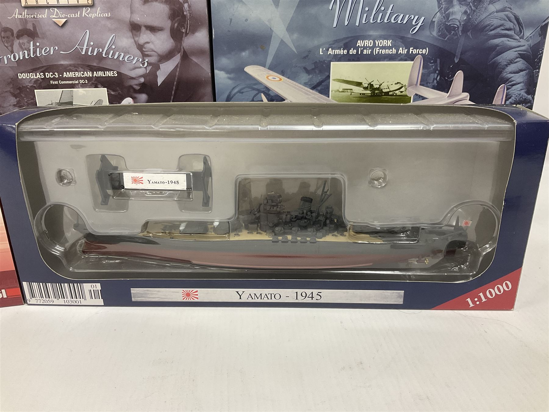 Eleven die-cast models from various makers to include Dinky 955 Fire Engine, missing ladder, boxed; Matchbox YY66 Her Majesty’s Gold State Coach; Corgi - CC18102 Scania R Series Toplone Fridge no.3474/3710; and further vehicles and aeroplanes to include Aviation Archive and Editions Atlas (11) 