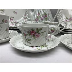 Limoges Haviland pattern coffee service for eight, comprising coffee pot, covered sucrier, milk jug, dessert plates, cups and saucers (27)