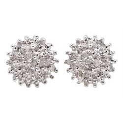 Pair of 9ct gold round brilliant cut diamond cluster stud earrings