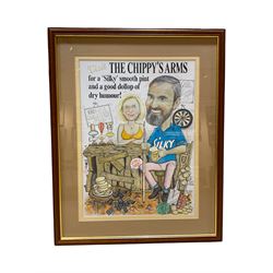 Keith Gardiner: ‘The Chippy’s Arms’, original felt pen illustration signed and dated 1995,...
