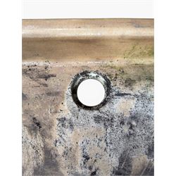 Victorian glazed terracotta shallow sink, rounded top and corners