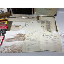 Miscellaneous ephemera including two York Herald newspapers 1835 &n1863, WW2 map of The western Front; two booklets on Burma; disbound book of Hogarth engravings; quantity of Edwardian and later postcards, greeting cards etc