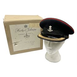 Officer's pattern peaked cap of the Green Howards, by Herbert Johnson, New Bond Street, London, in original box