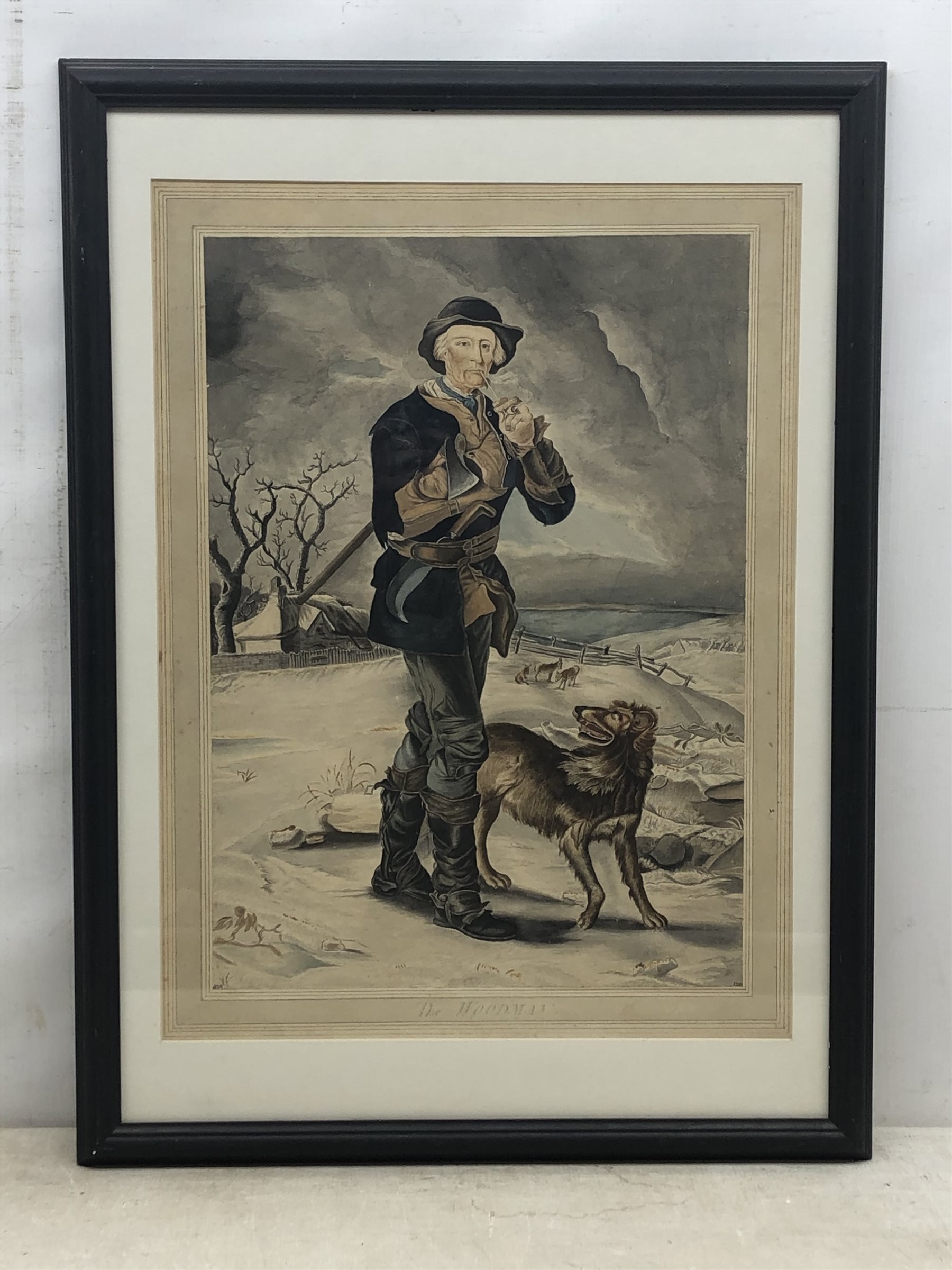 H D B after Thomas Barker (British 1769-1847): 'The Woodman', watercolour signed with monogram HDB and dated 1799, 58.5cm x 43.5cm 