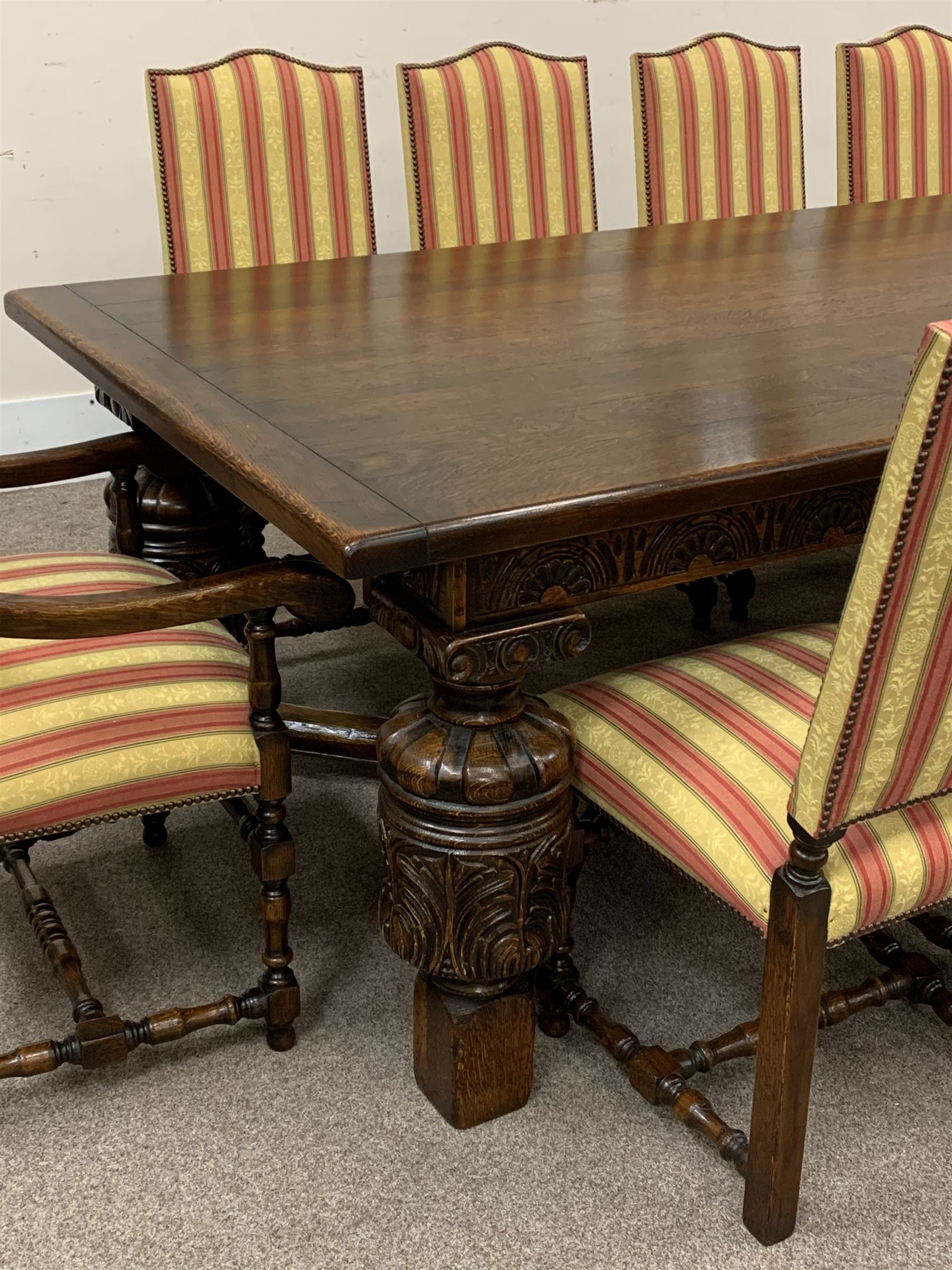 Royal Oak Furniture Co Jacobean style oak dining table, rectangular