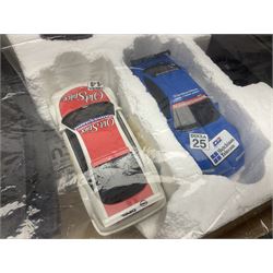 Scalextric - Scalextric 400 C587 set with March Ford 721 and JPS Formula One cars; Calibra Cup set with Motorsport Calibra and Old Spice Calibra; C8040 Track Extension Pack, Hump Back Bridge part-set and unassociated SuperSlot 1:32 scale die-cast Williams-Toyota FW29 unassembled car in four blister packs 