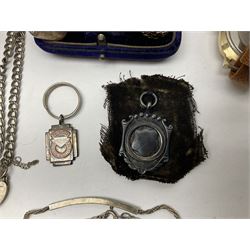 Four wristwatches including Seiko automatic, Sekonda, Timex and Ingersoll, silver Acme Lever pocket watch by H Samuel, 9ct gold keepers ring, silver and 9ct gold paste stone set cluster ring, silver and stone set silver jewellery and other vintage jewellery