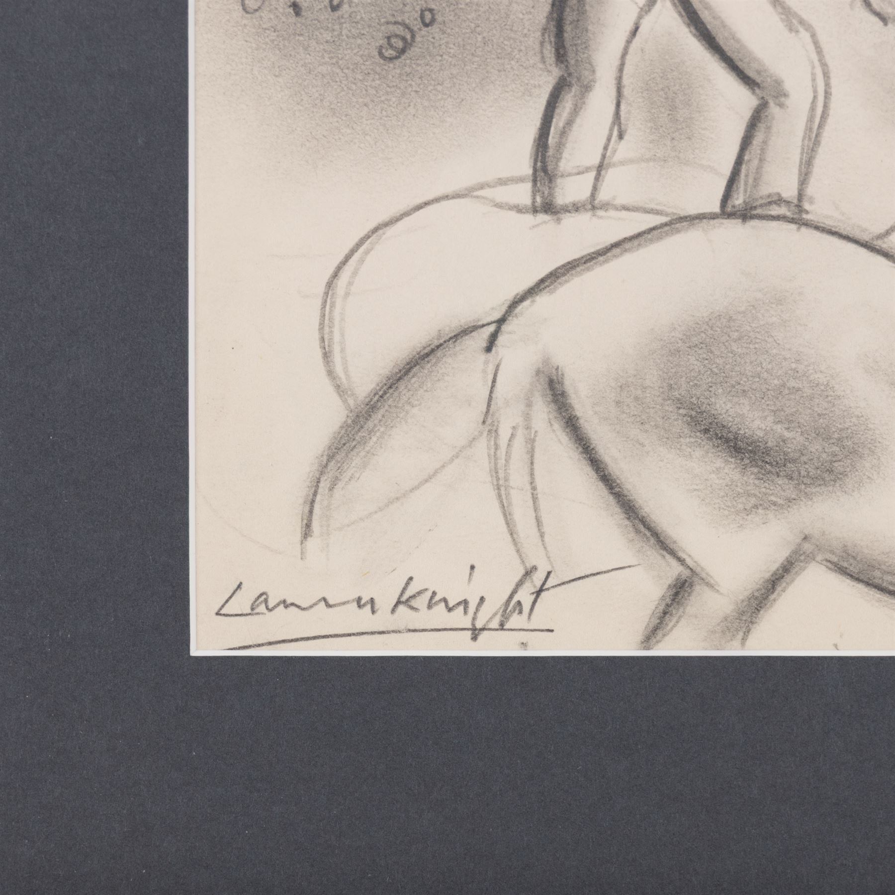 Dame Laura Knight (Staithes Group 1877-1970): Circus Performer Riding Two Horses, pencil signed 19cm x 28cm