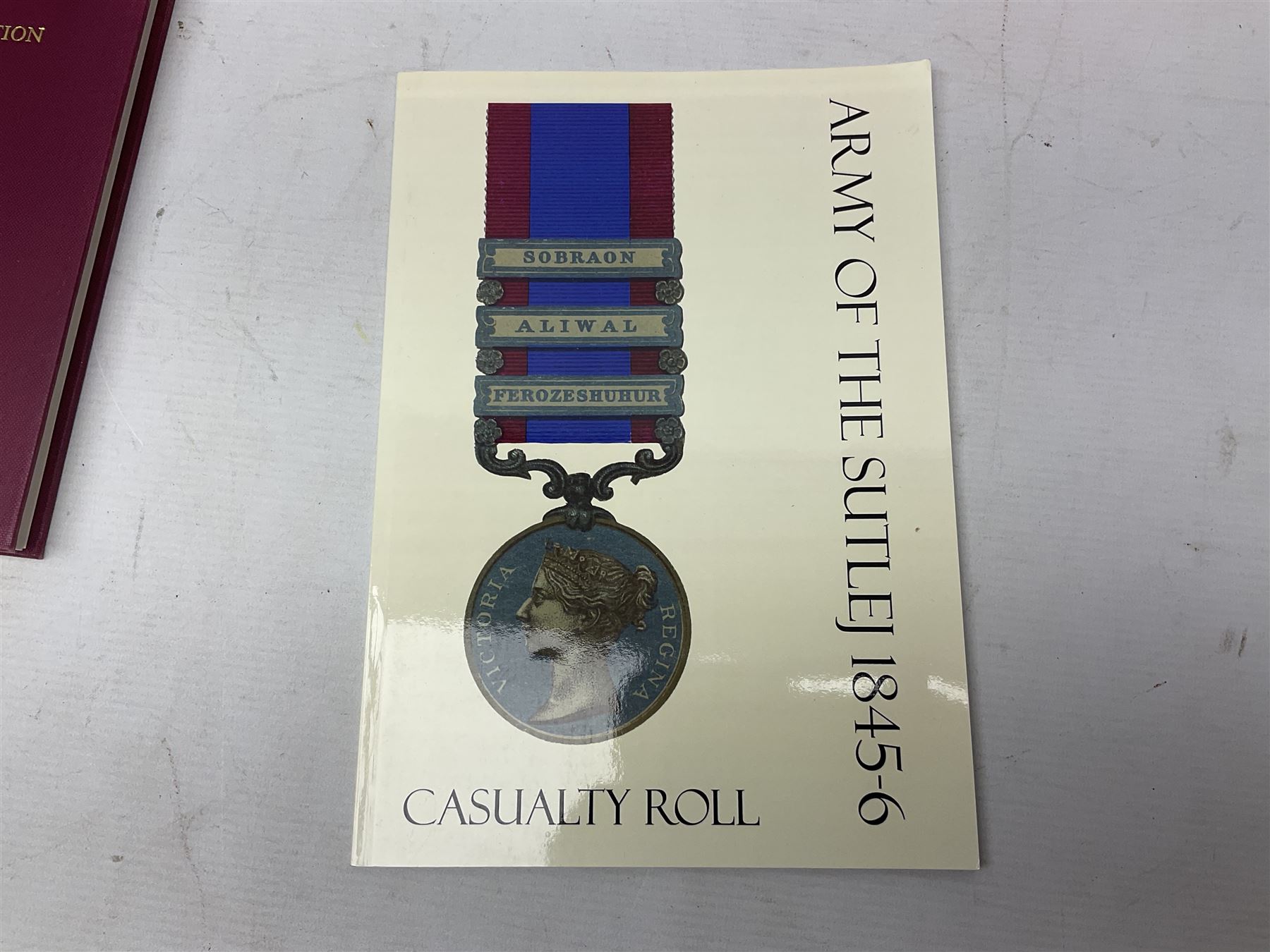 Six medal collectors reference books including Douglas-Morris Kenneth: Naval Medal 1857-1880. 1994 in slip-case; Casualty Roll For The Zulu and Basuto Wars South Africa 1877-79; Abbott P.E.: Recipients of the Distinguished Conduct Medal 1855-1909; Casualty Roll For The Crimea 1854-1855; and two others (6)