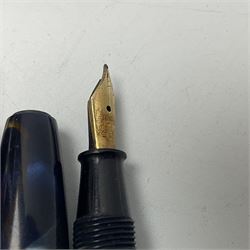 Ten fountain pens, to include Conway Stewart Dinkie 550 marbleised pen with 14ct gold nib, Conway Stewart Shorthand with 14ct gold nib, boxed, Marksman, Parket etc 