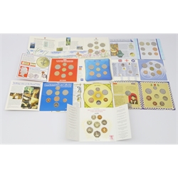  Nine United Kingdom brilliant uncirculated coin collections 1983, 1985, 1986, 1987, 1988, 1989, 1990, 1991 and 1994, all in cardboard sleeves   