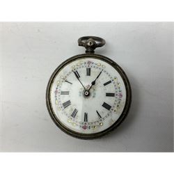 Two silver lever fusee pocket watches by Laz Rozenberg, Leeds and I Cowen Leicester and four silver cylinder fob watches