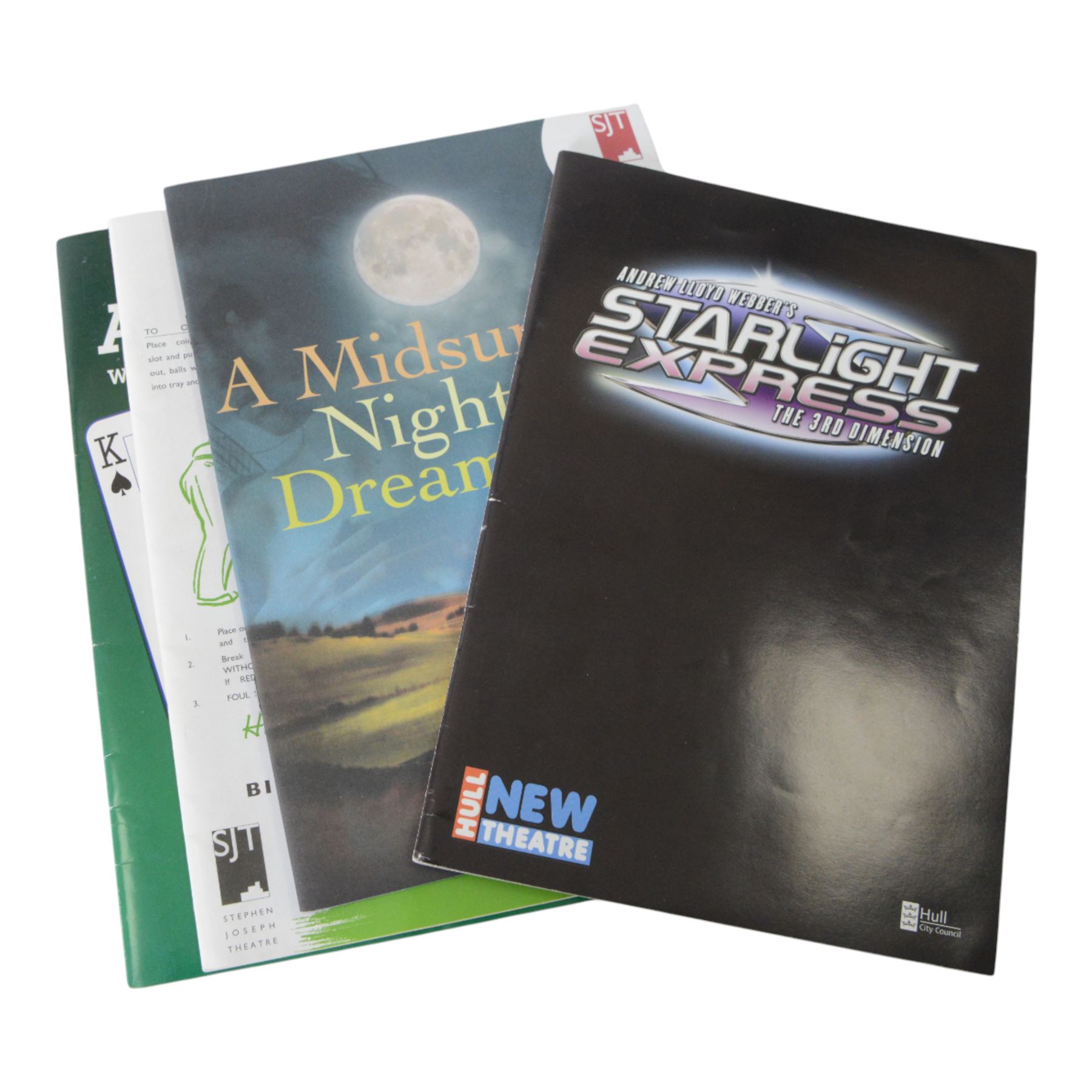 Collection of mid 20th century and later theatre brochures, including 1949/1950 Scarborough Open Air Theatre brochures