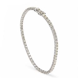 18ct white gold diamond bracelet, fifty-nine round brilliant cut diamonds, stamped 750, total diamond weight 4.29 carat