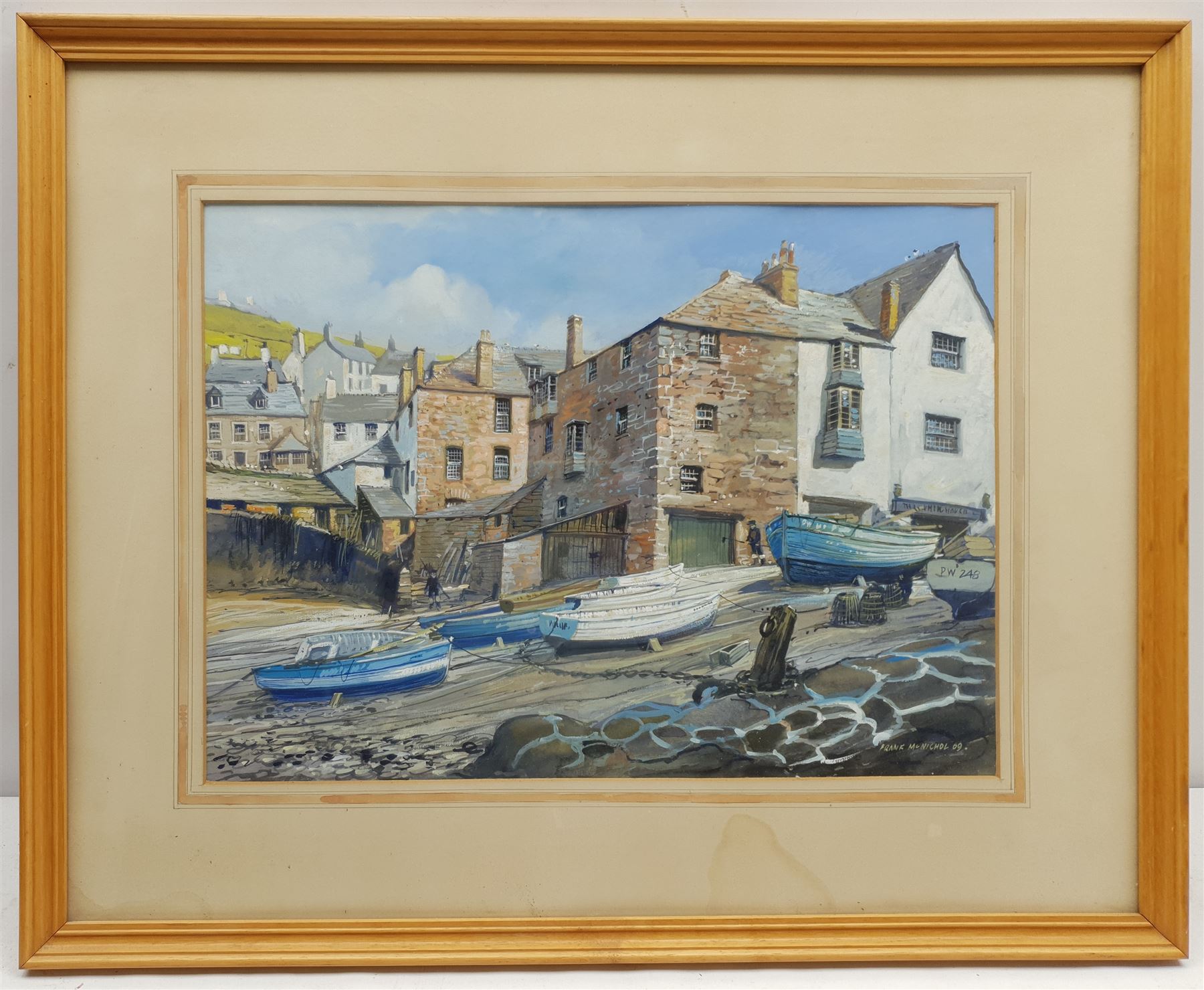 Frank McNichol (British 20th century): 'Summer Morning Port St Isaac', gouache signed and dated '69, titled verso 31cm x 43cm