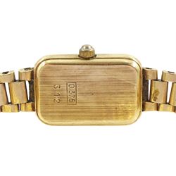 Uno Depuis ladies 9ct gold quartz wristwatch, on integral 9ct gold bracelet, hallmarked