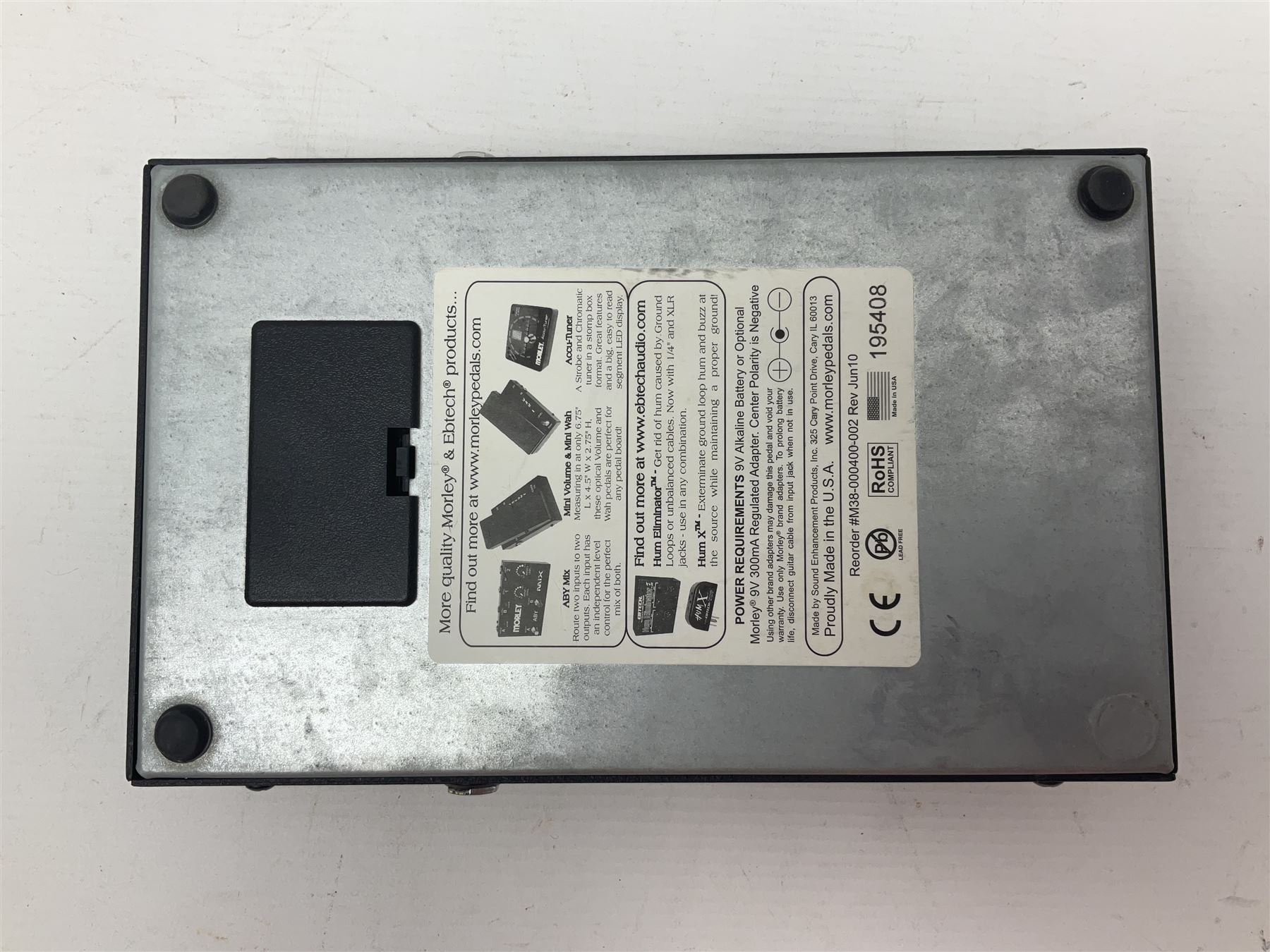 Three Morley guitar effects pedals, including The Little Alligator Volume serial no 195408 and Dual Bass Wah model PBA-2